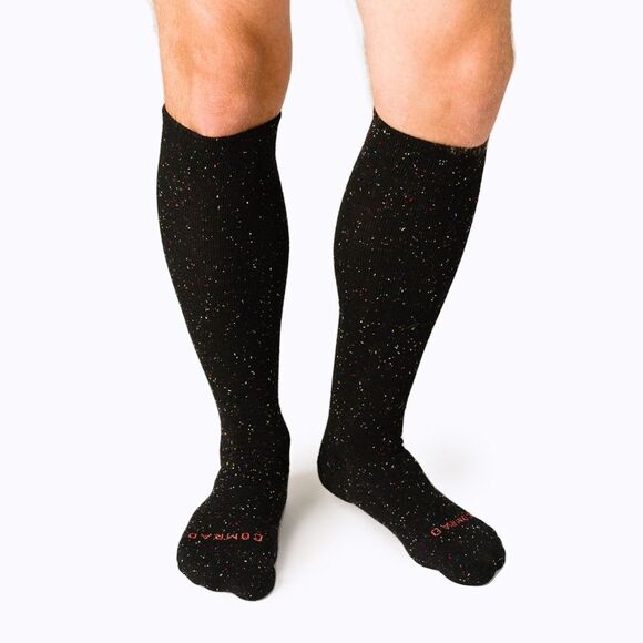 COMRAD Recycled Cotton Compression Socks SIZE M WIDE‎ Black NWT in packaging - Picture 1 of 5